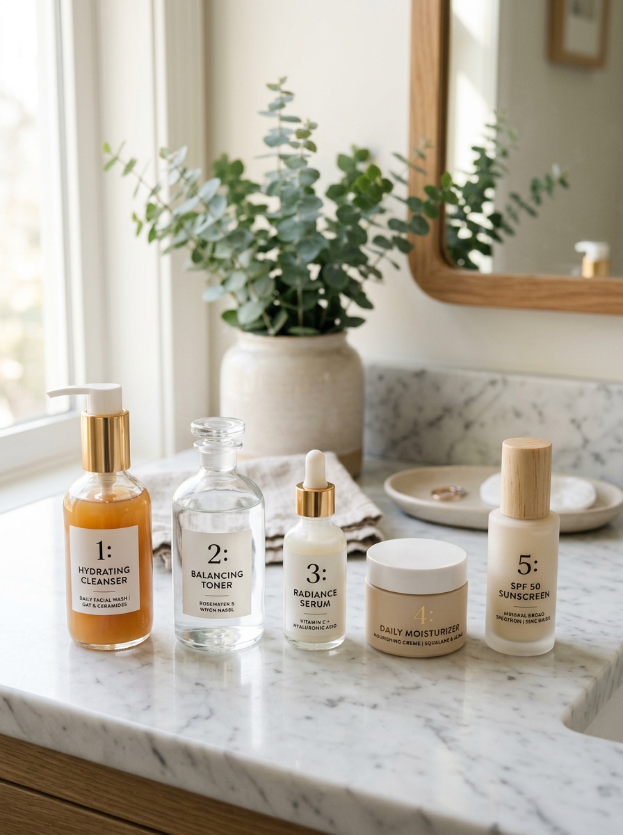 Ordem dos produtos de skincare